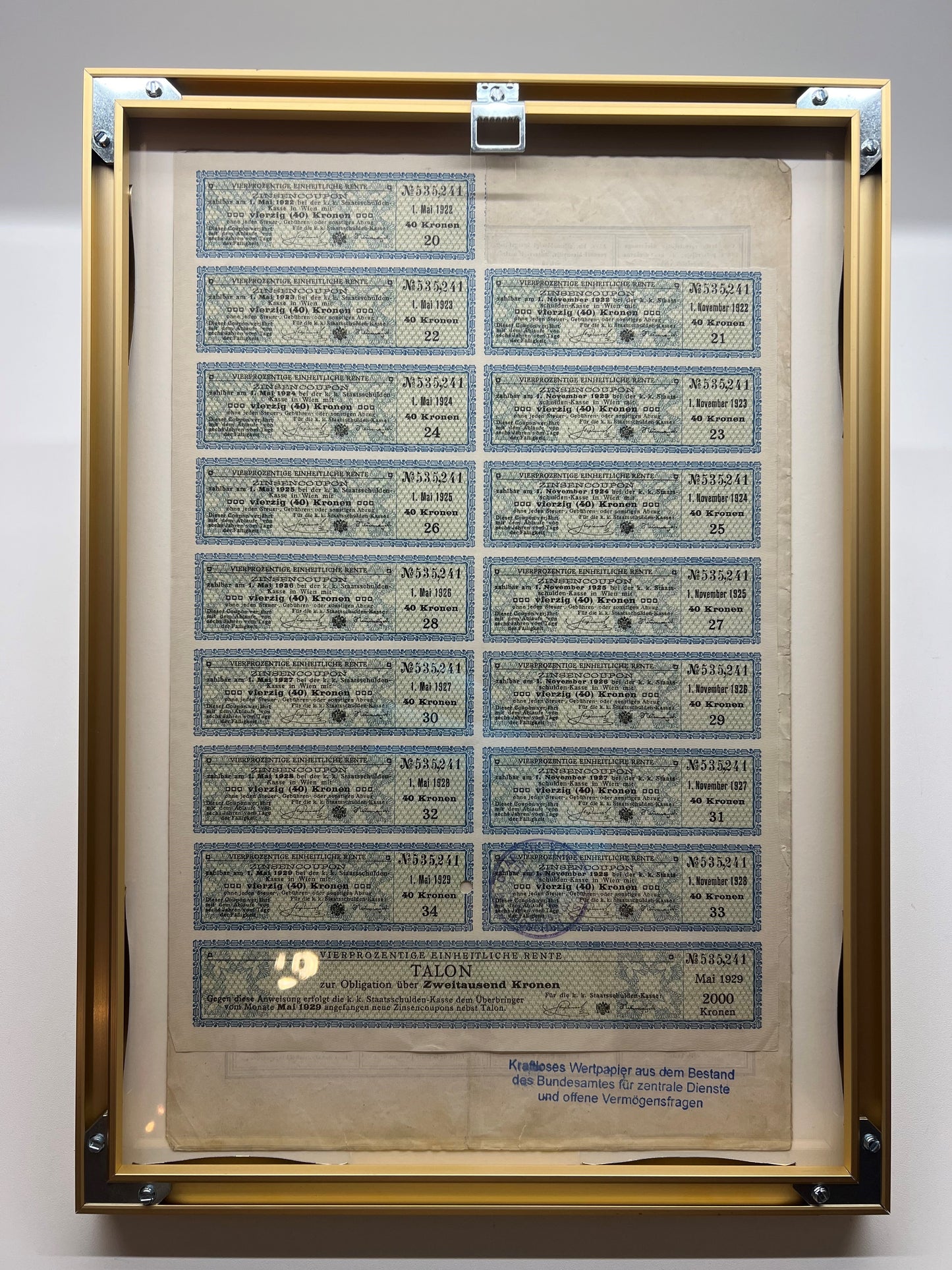 "National Bond Austria from 1868"