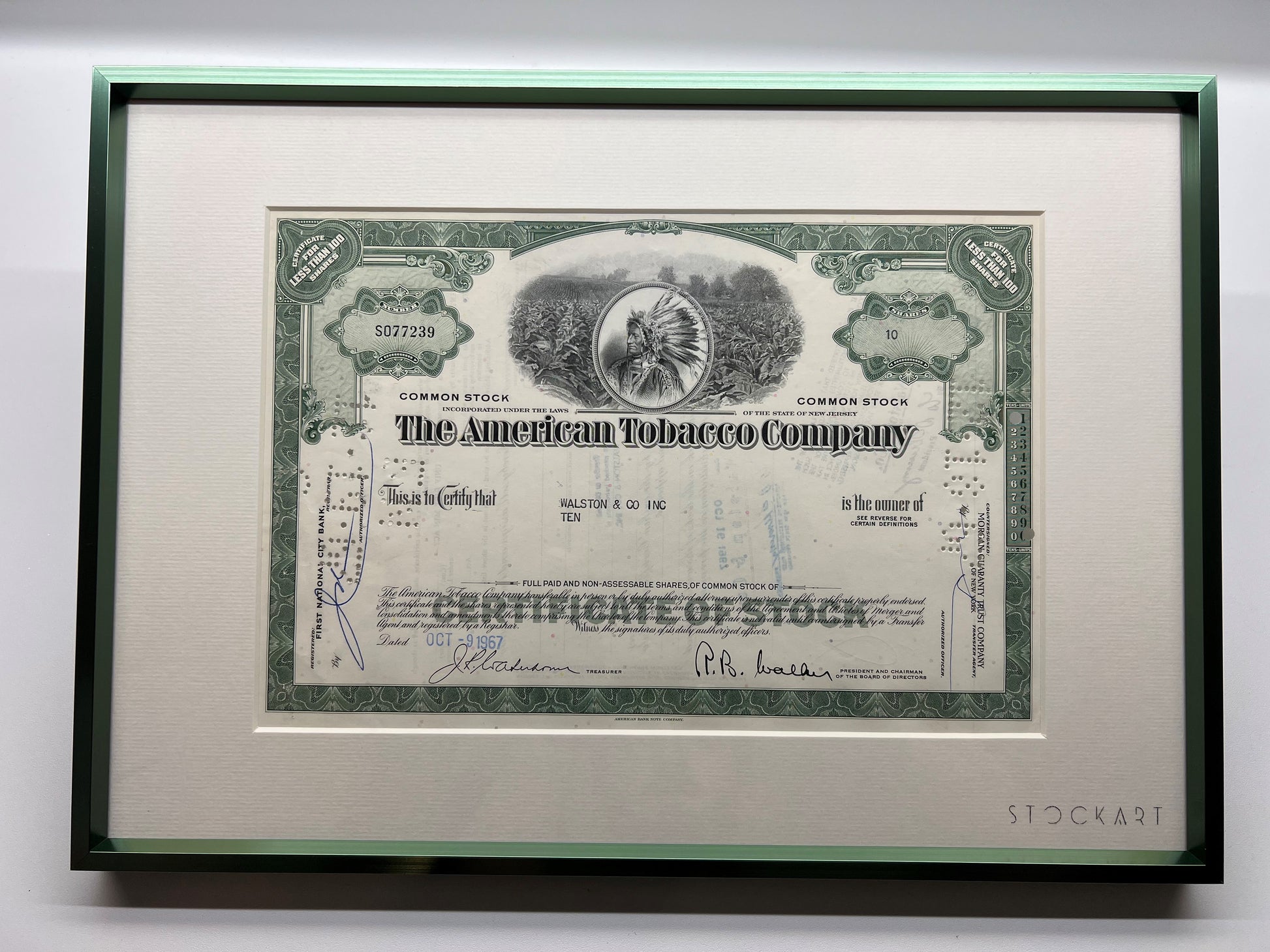 tobacco products corporation stock certificate Corporation. Set of 2 Certificates tobacco products corporation stock certificate